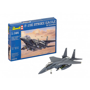 KIT PARA MONTAR REVELL AVIÃO F-15E STRIKE EAGLE & BOMBS 1/144 70 PEÇAS REV 03972